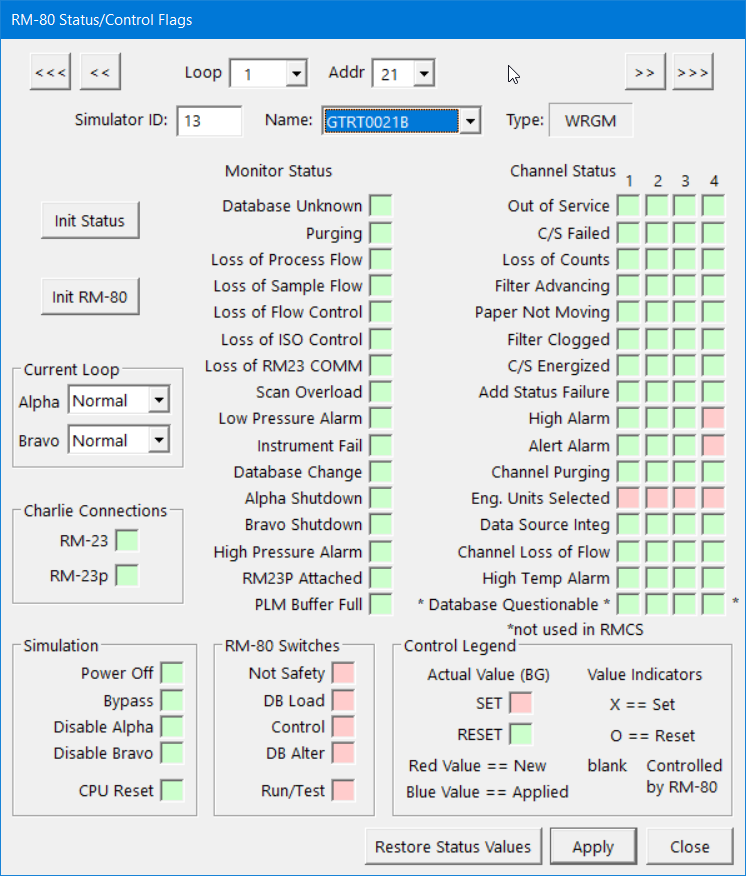 Status Bits Dialog